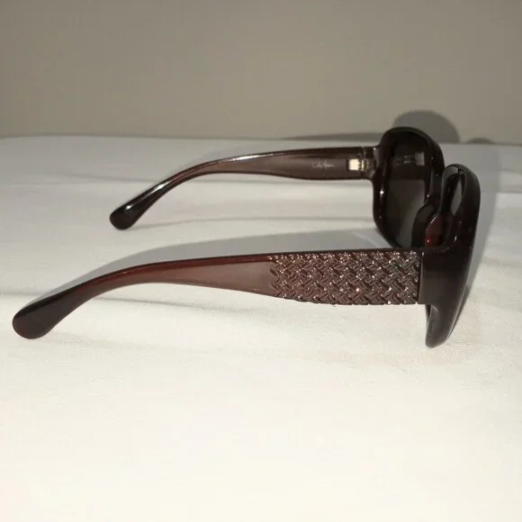 COLE HAAN DARK BROWN SQUARE SUNGLASSES DESIGNER POLARIZED
